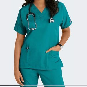 NWT Teal Blue Scrubs Top